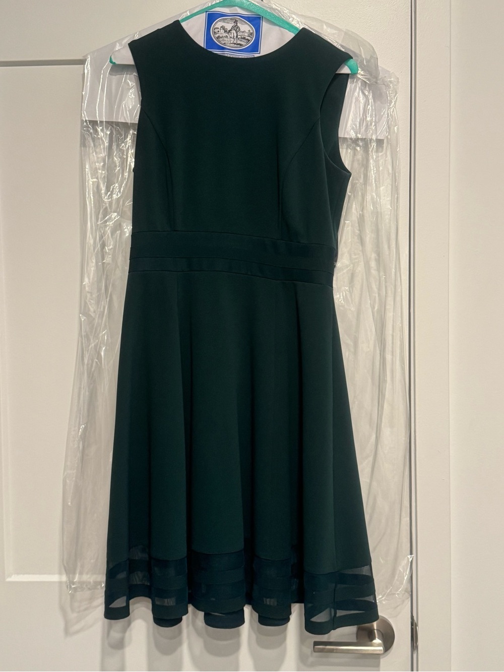 CALVIN KLEIN Sleeveless Fit & Flare Dress— Forest Green